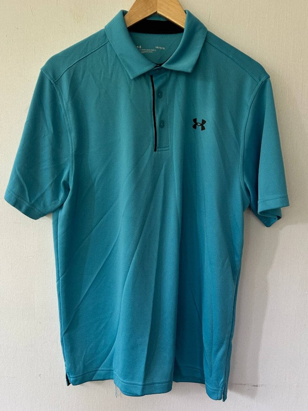 Under Armour Loose Teal Polo Shirt Mens Large Collared Golf Tennis Preppy